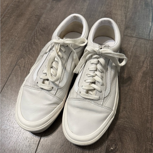 Vans leather Old Skool shoes - light grey size 9 - Picture 2 of 6